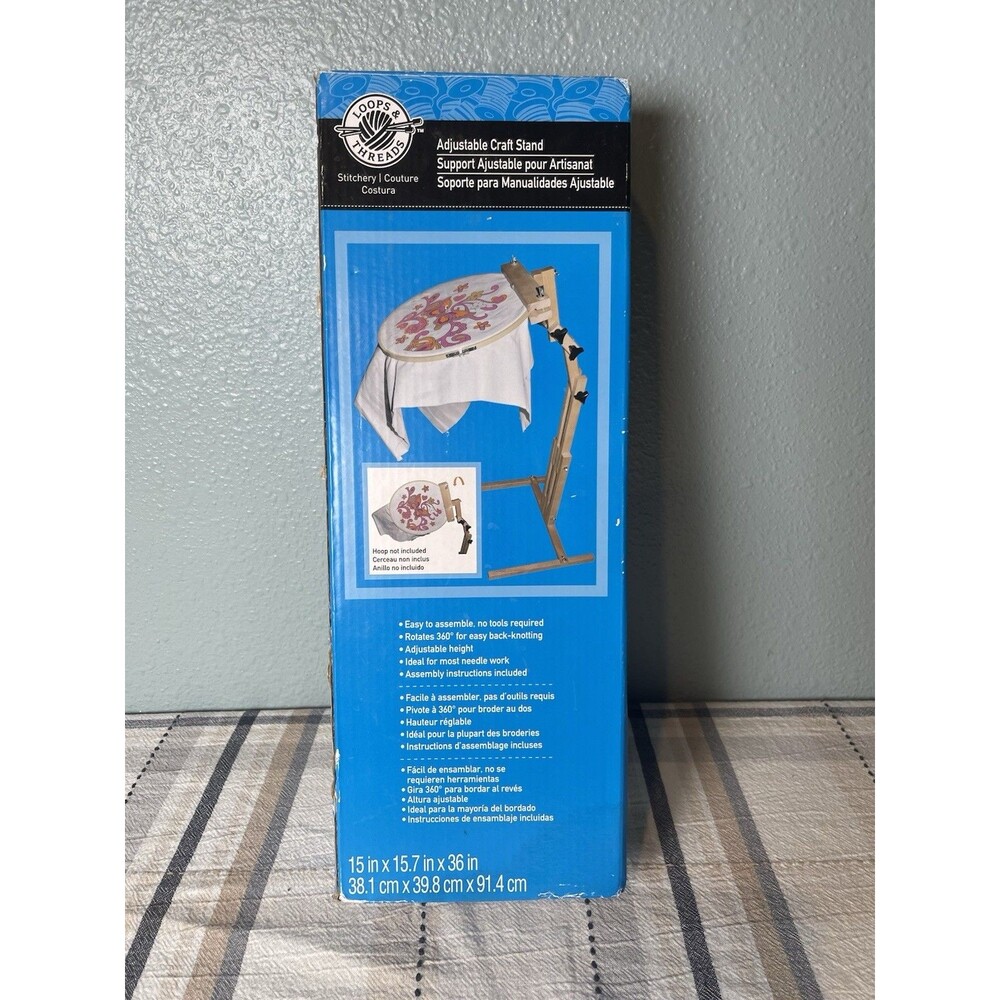 NIB Loops & Threads Adjustable Embroidery Quilting Stand Stand Rotates 360
